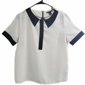 Forever 21 Black And Ivory Blouse Size M top